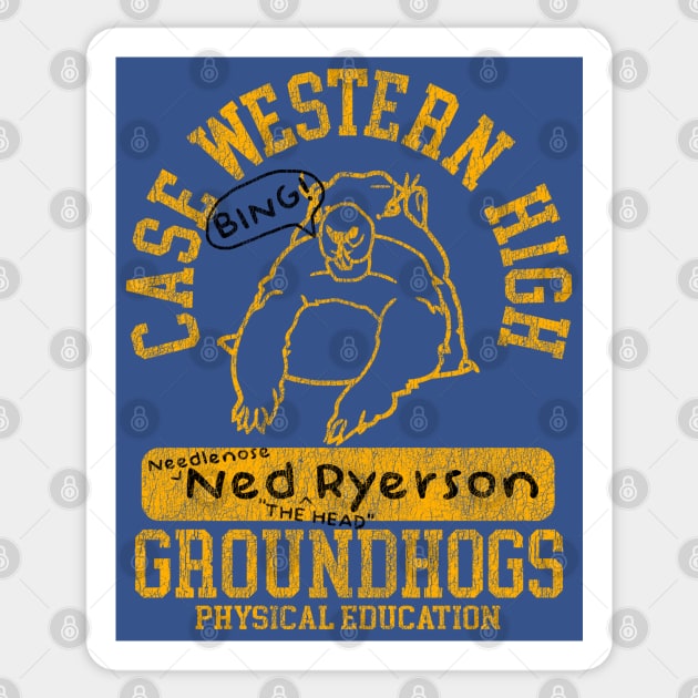 Ned Ryerson's Case Western High PE Uniform Sticker by darklordpug